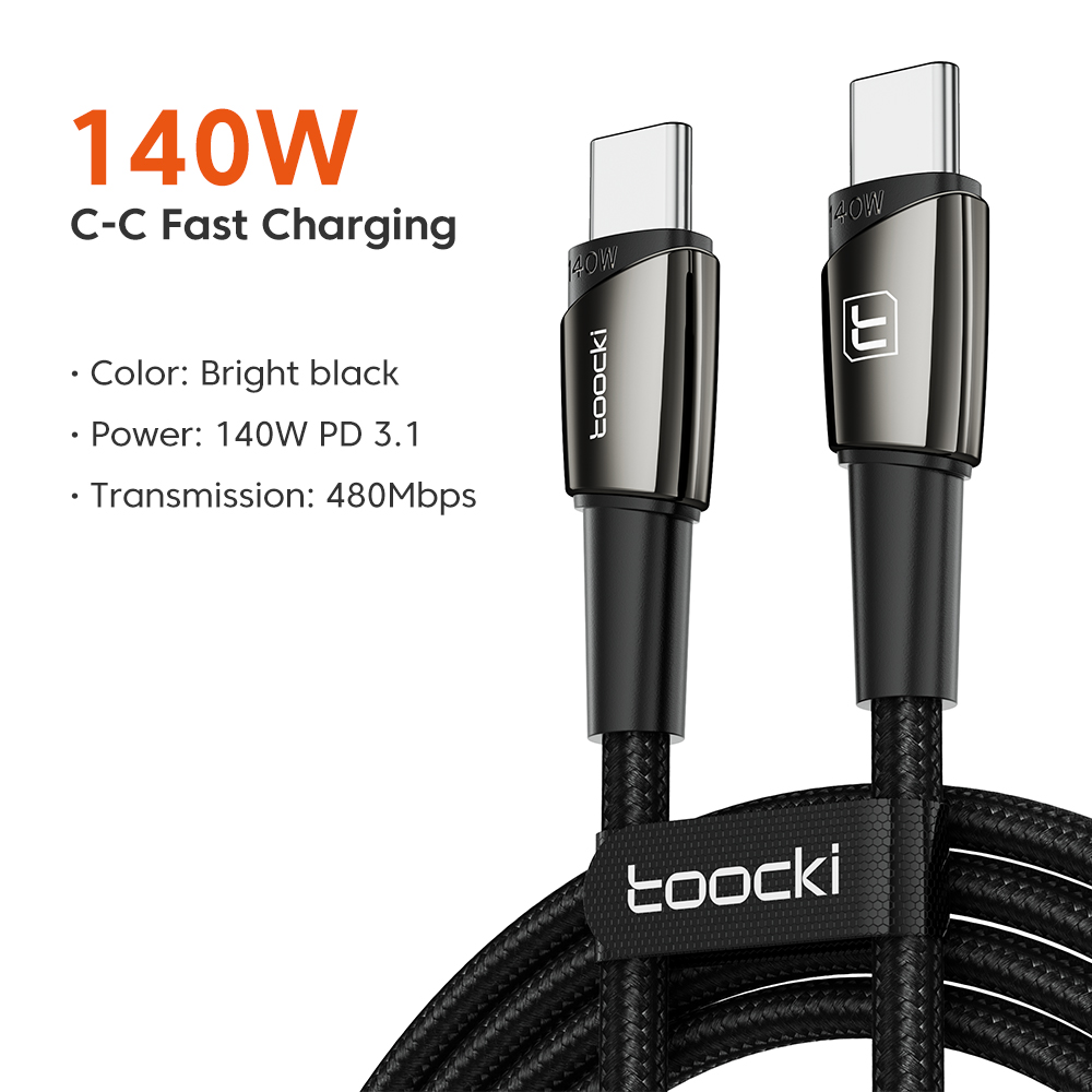 Кабель USB Type-C-USB Type-C Toocki 1 м черный