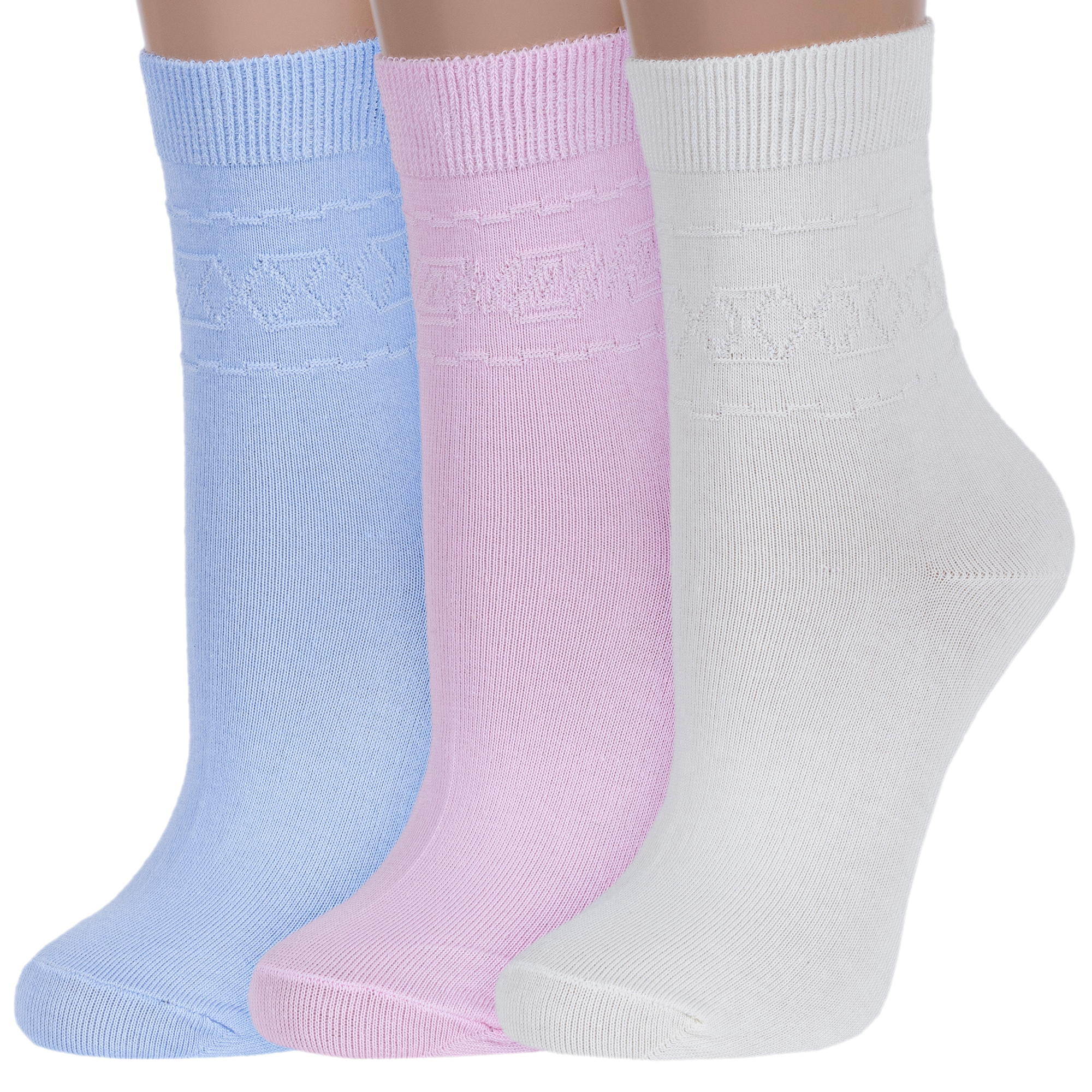 

Комплект носков женских Rusocks 3-С-400 голубых; розовых; бежевых 23, Голубой;розовый;бежевый, 3-С-400