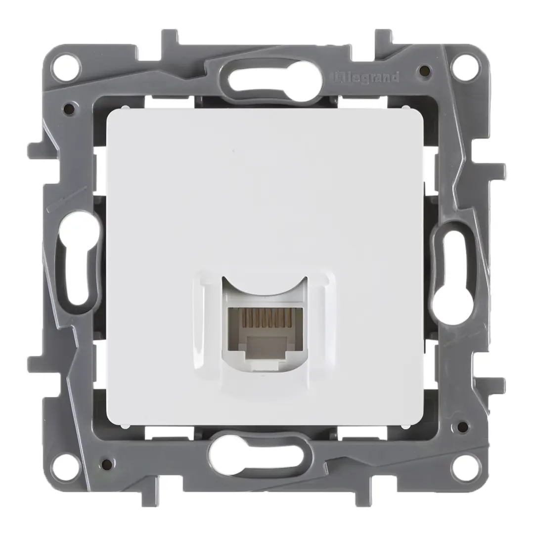 

Розетка компьютерная встраиваемая Legrand Etika RJ45 UTP cat 5 цвет белый