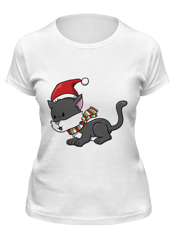 

Футболка женская Printio Котик белая XL, Белый, Котик
