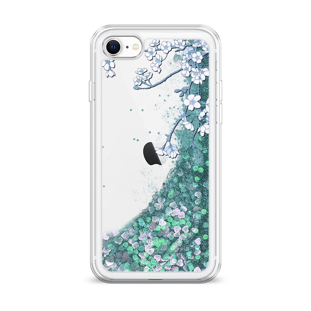 

Жидкий чехол с блестками "Цветочная фантазия 3" на Apple iPhone SE 2020, 12495-1