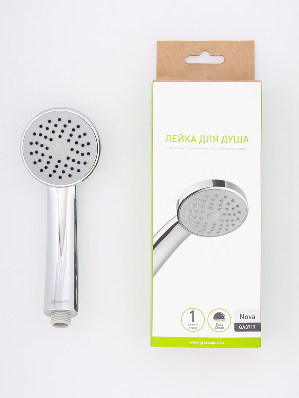 

Лейка для душа GROSS AQUA Nova 1 режим GA3717, Nova