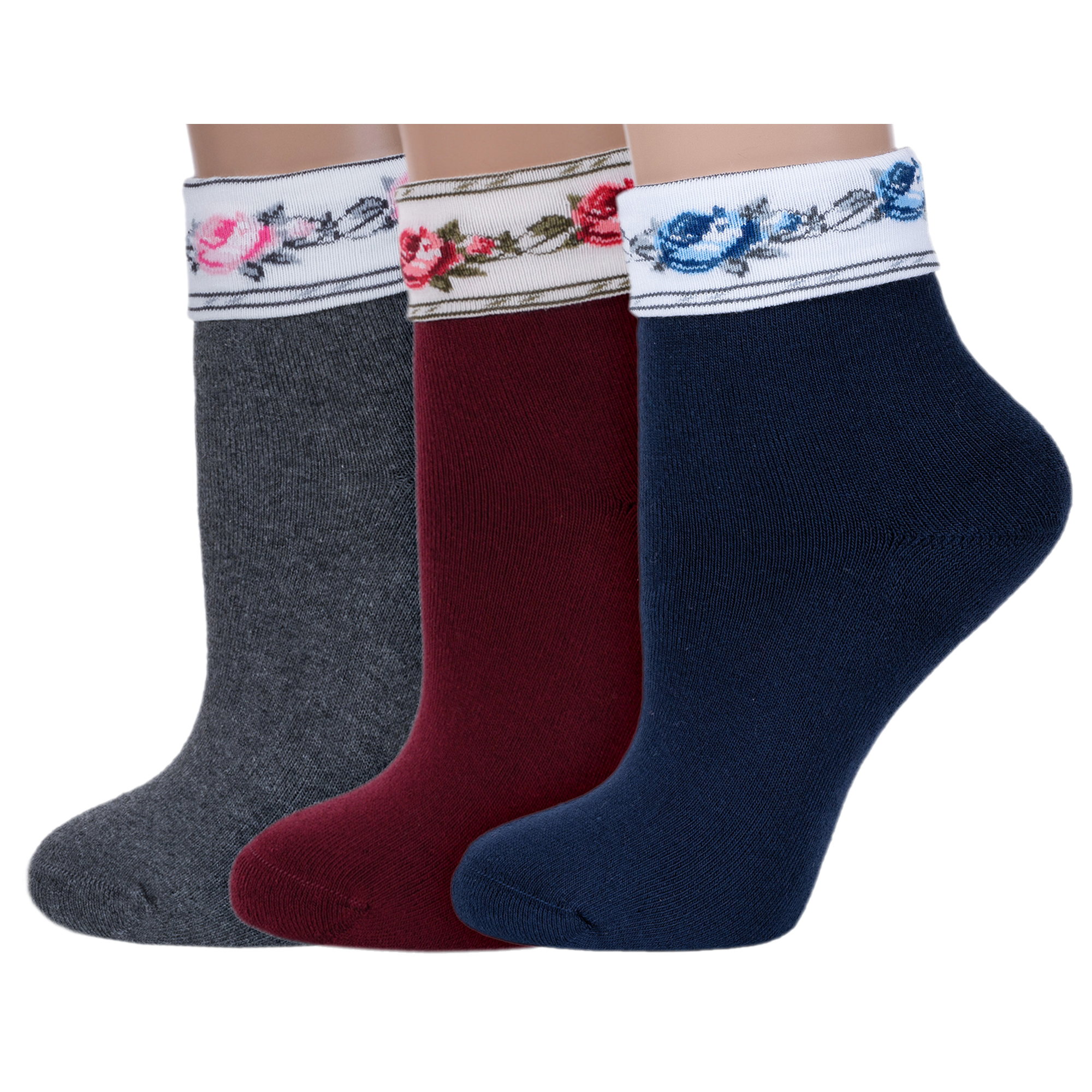 

Комплект носков женских Rusocks 3-Ж-2332 серых; бордовых; синих 23-25, 3-Ж-2332