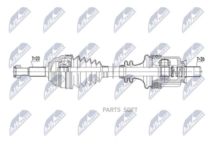 Полуось Renault Megane Ii 1.5dci,1.6,2.0 03-09 /Lewa,Atm/ Npw-Re-093 NTY арт. NPW-RE-093