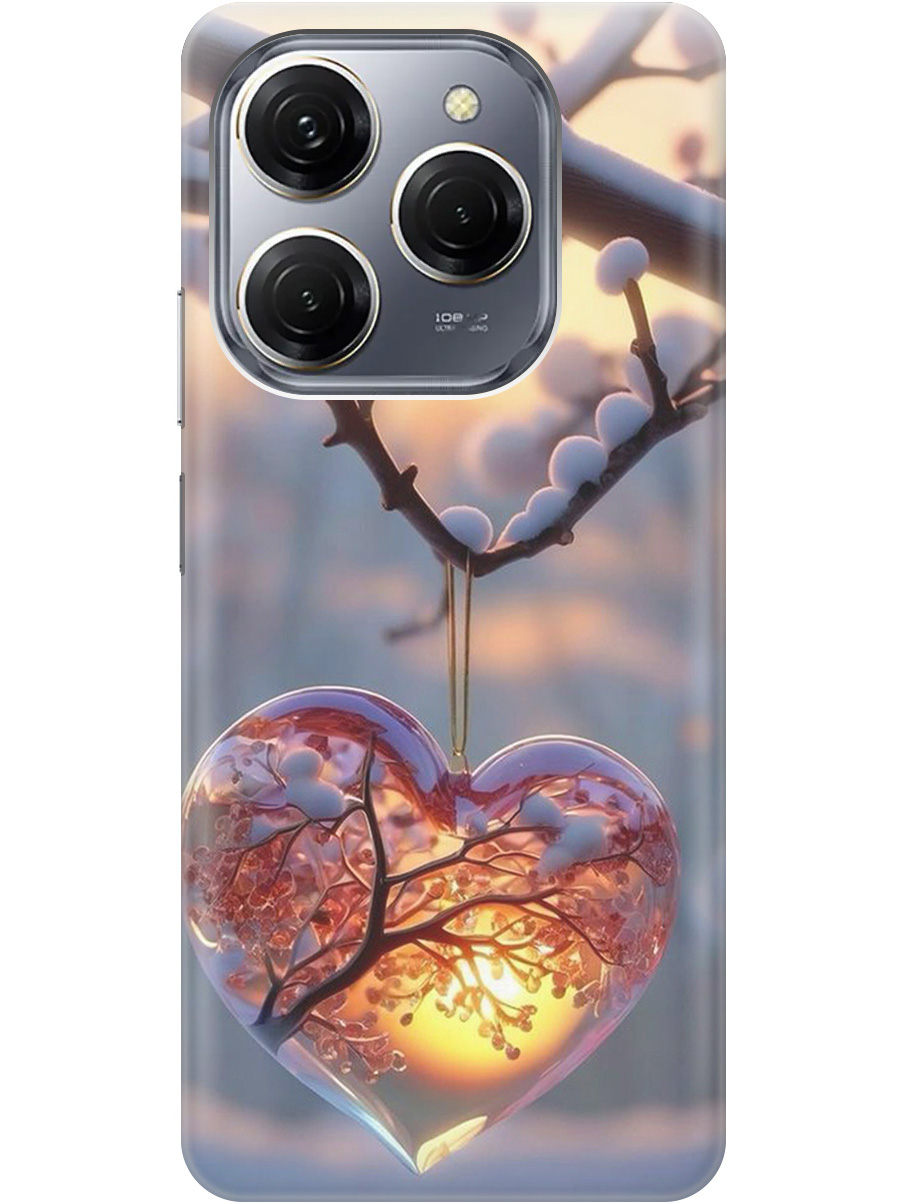 

Силиконовый чехол на Tecno Spark 20 Pro с принтом "Ледяное сердце", Прозрачный;белый;желтый;оранжевый, 779829091