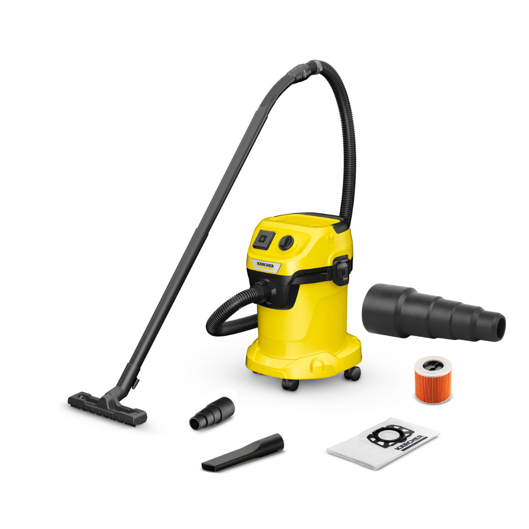 Пылесос с розеткой Karcher WD 3 P V-17/4/20+переходник для электроинструмента 5 ст 23-50мм