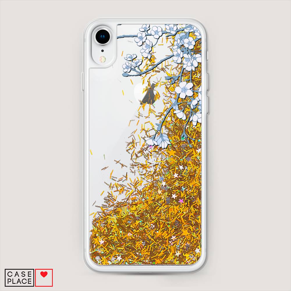 

Жидкий чехол с блестками "Цветочная фантазия 3" на Apple iPhone XR (10R), 12090-1