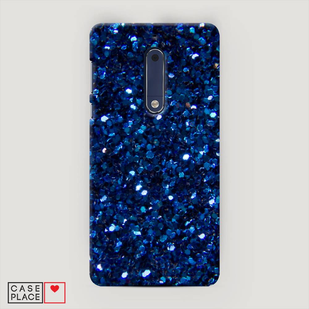 фото Чехол awog "синие блестки рисунок" для nokia 5