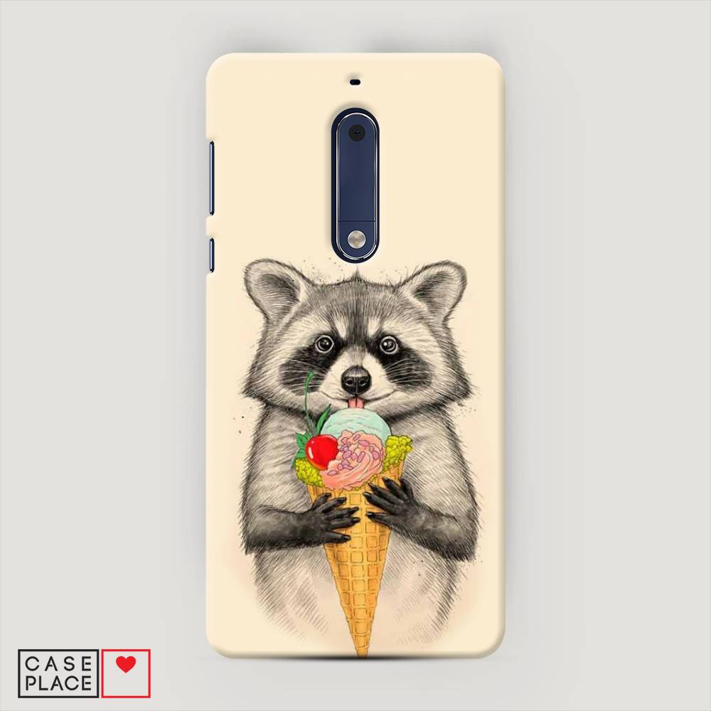 

Чехол Awog "Енот с мороженым" для Nokia 5, 120220-7