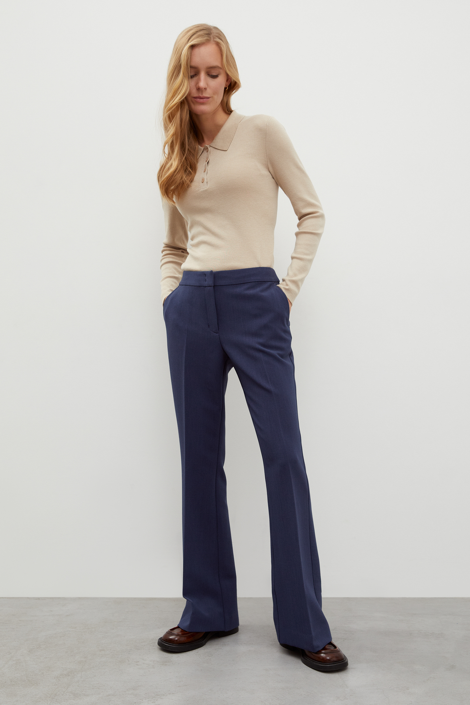 

Брюки женские Finn Flare FBD110128 синие 2XL, Синий, FBD110128