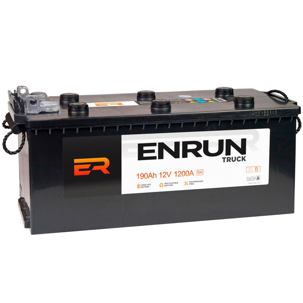 

Аккумулятор ENRUN Truck 190 А/ч R+ (4) болт B 510х218х225 EN1200 А