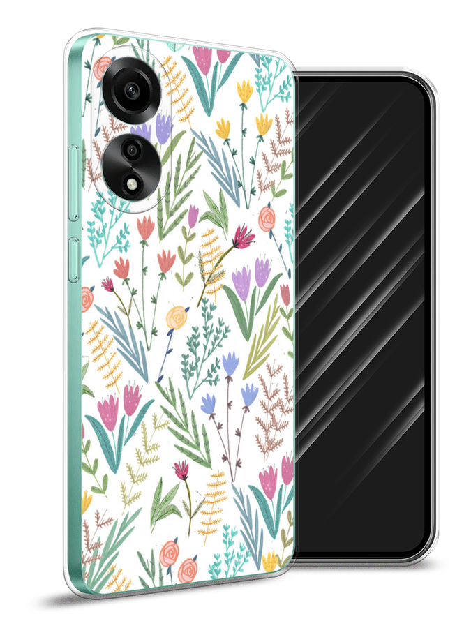 

Чехол Awog на Oppo A78 4G "Полевые цветы рисунок", Белый;зеленый, 2514750-1