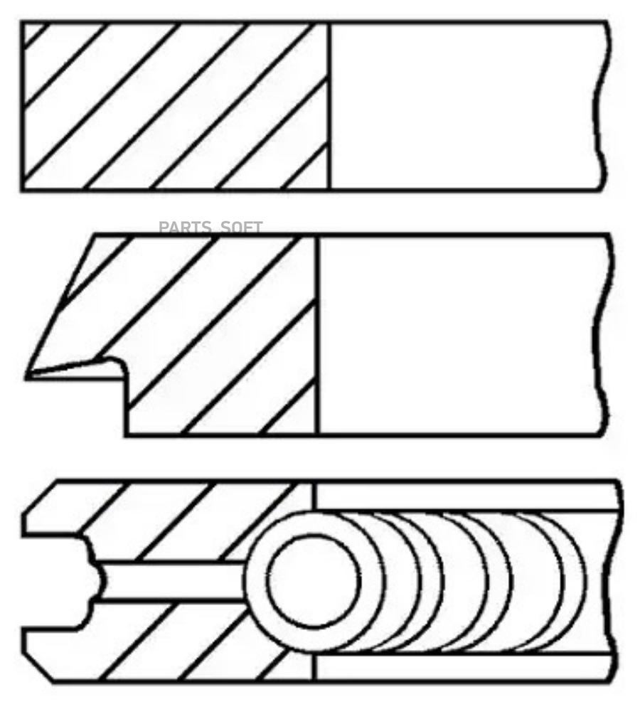 

08-110900-00_кольца поршневые d83x1.2x1.5x3 STD 1 Alfa Romeo 145146155156 2.0i 16V 95