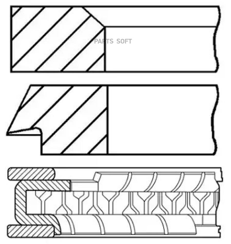 

08-307100-00_кольца поршневые! d77.6x1.5x1.5x3 STD (1)\ Opel Astra 90>