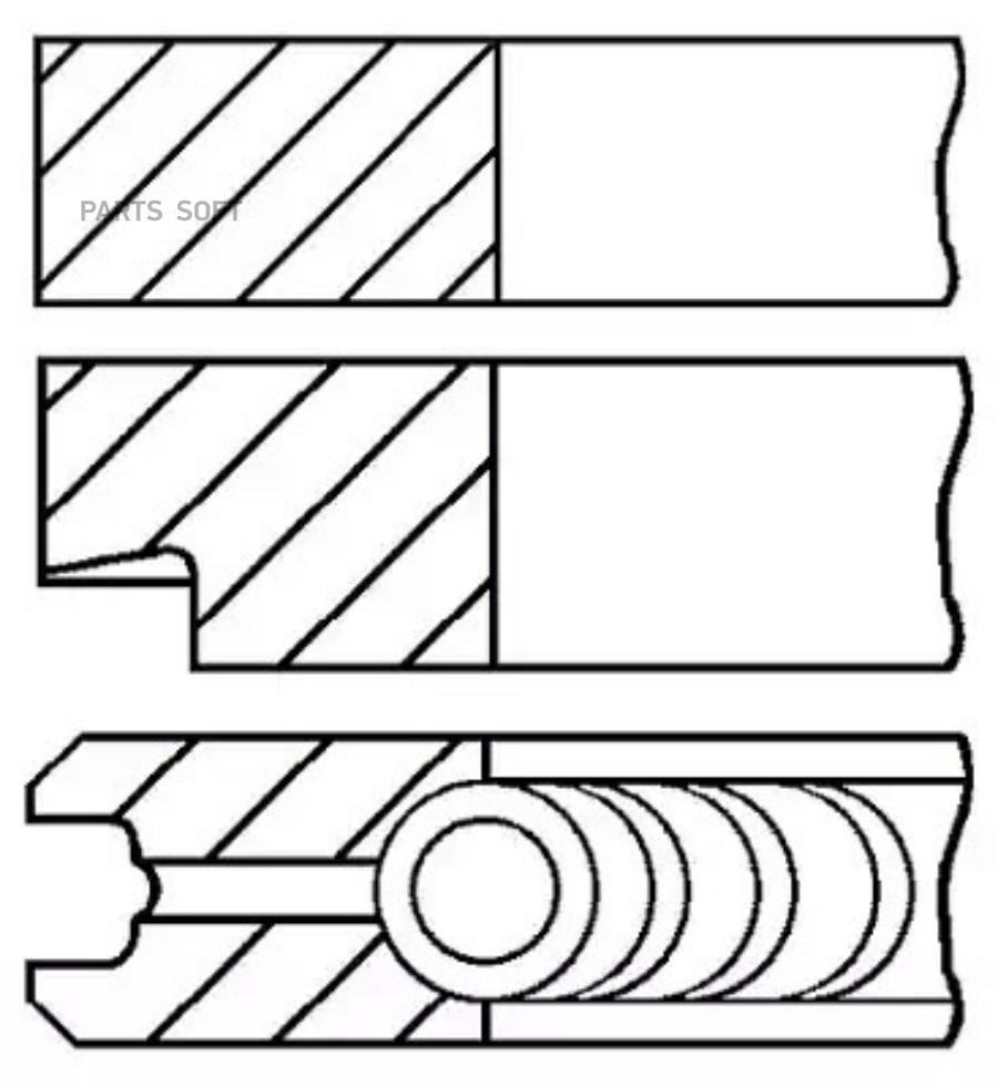 

08-786600-00_кольца поршневые d76x1.2x1.6x2.5 STD (1)\ Ford Escort/Mondeo 1.6 16V 93>
