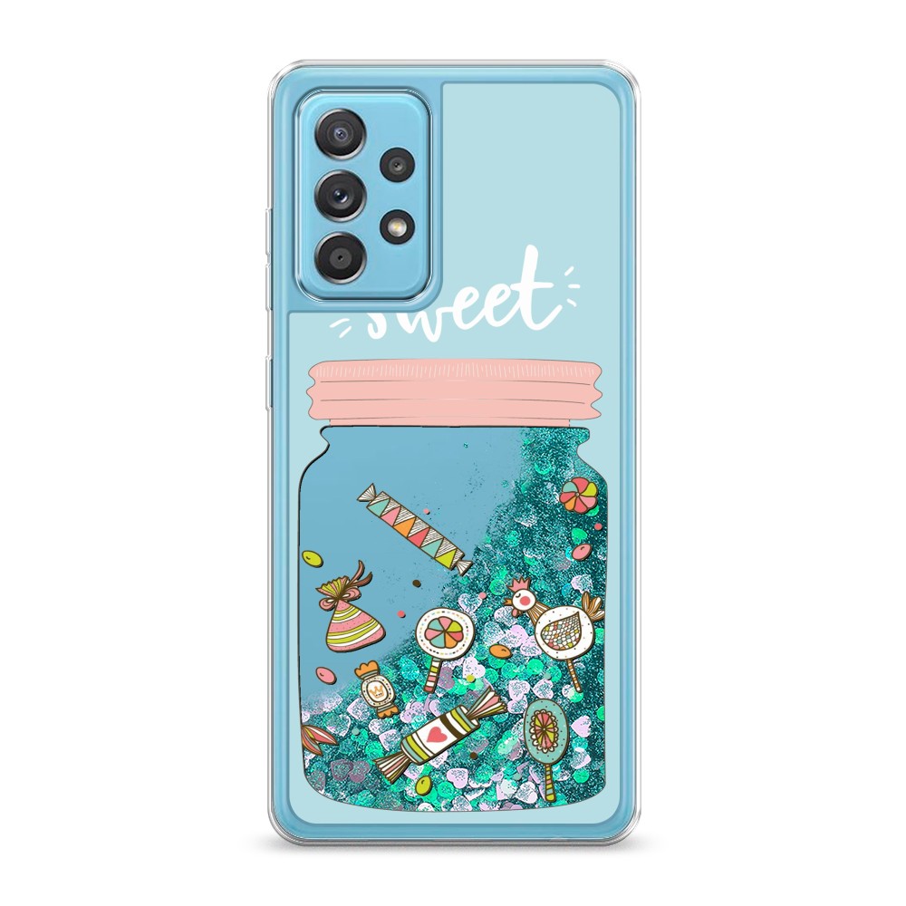 

Жидкий чехол с блестками "Конфетки в банке" на Samsung Galaxy A52, 2102495-1