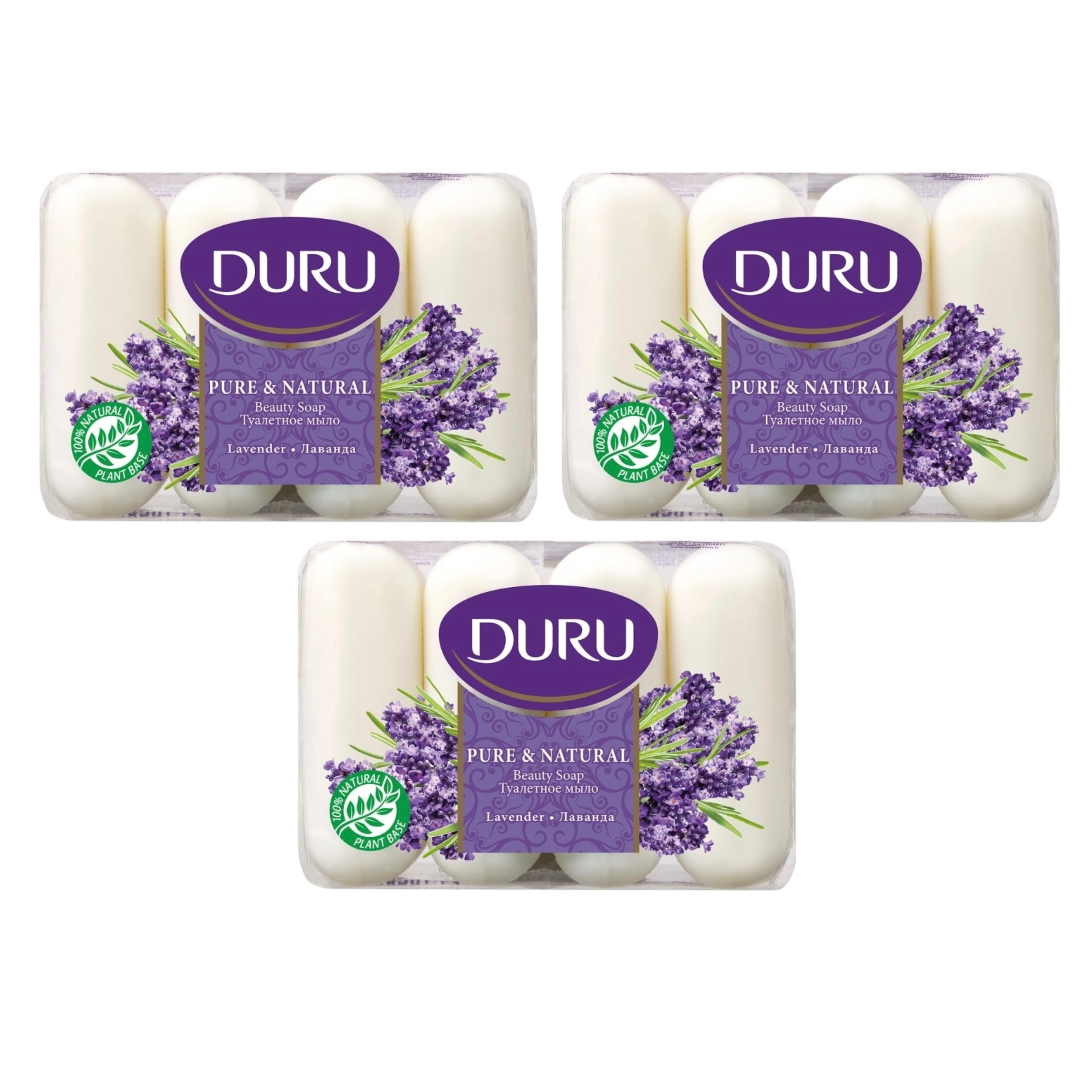 Туалетное мыло Duru Pure&Natural Классическое, 4х85г, 3 уп.
