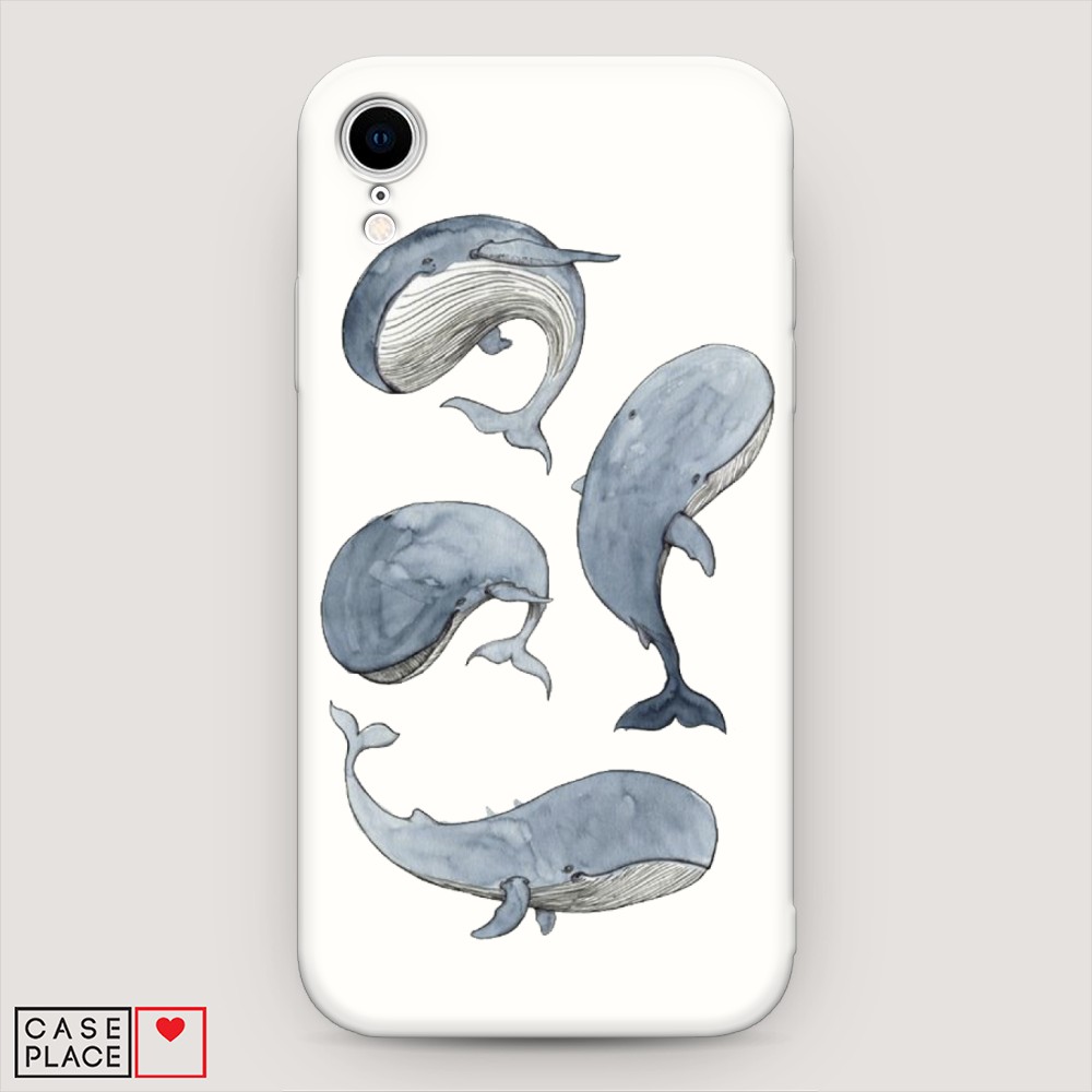 

Матовый силиконовый чехол "Киты" на Apple iPhone XR (10R), 12057-1