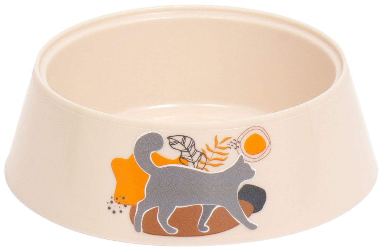 Миска Zoo Plast Cats, бежевый, 0,3 л, 14,5x14,5x4 см