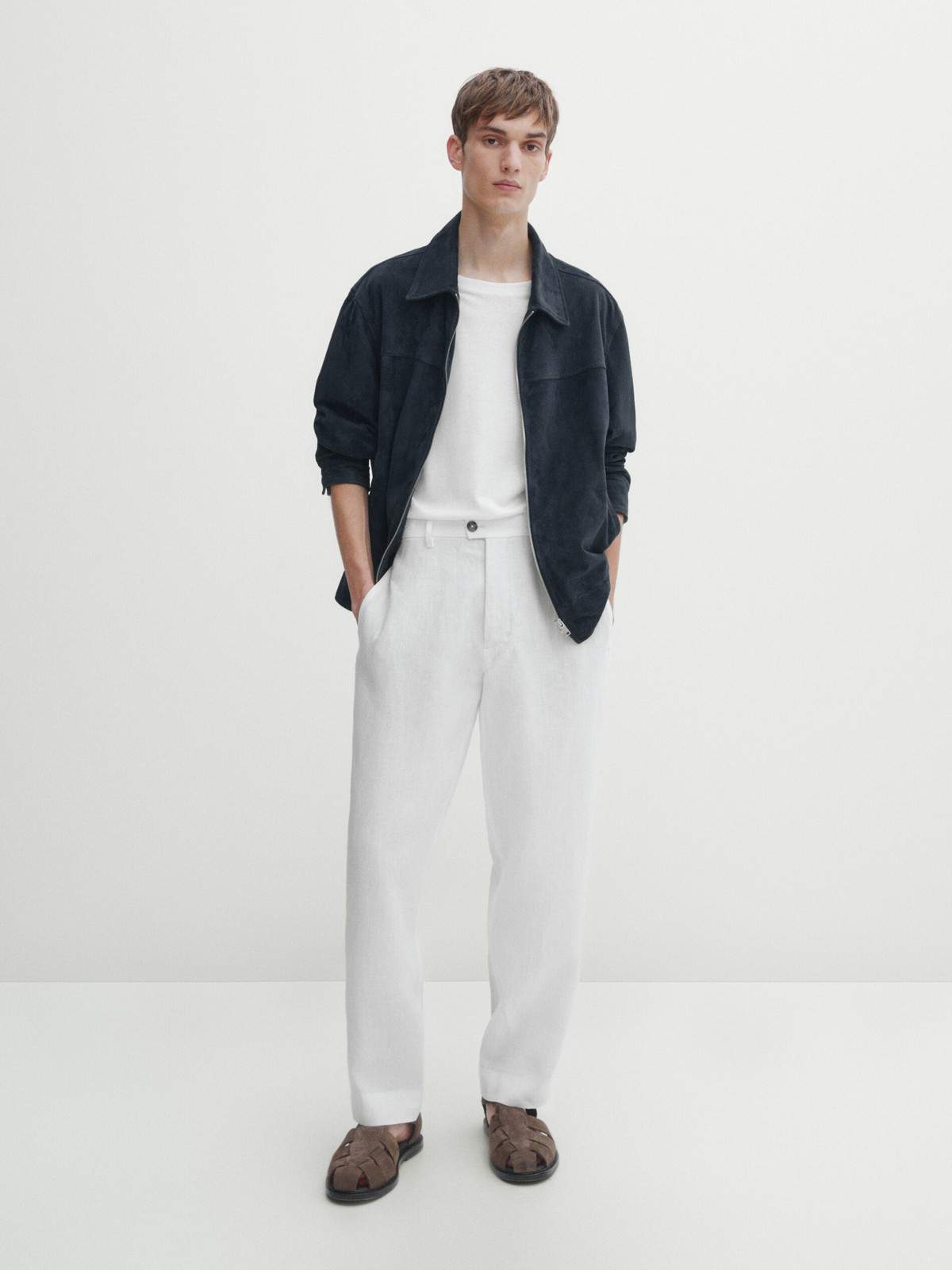 

Брюки мужские Massimo Dutti 0085/102-I2024 белые 42 EU, Белый, 0085/102-I2024