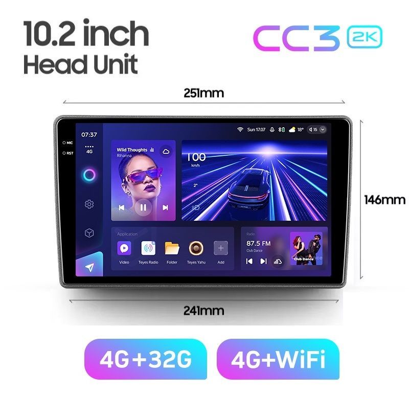Магнитола TEYES CC3 2K 432ГБ 10 ДЮЙМОВ без переходной рамки 3379000₽