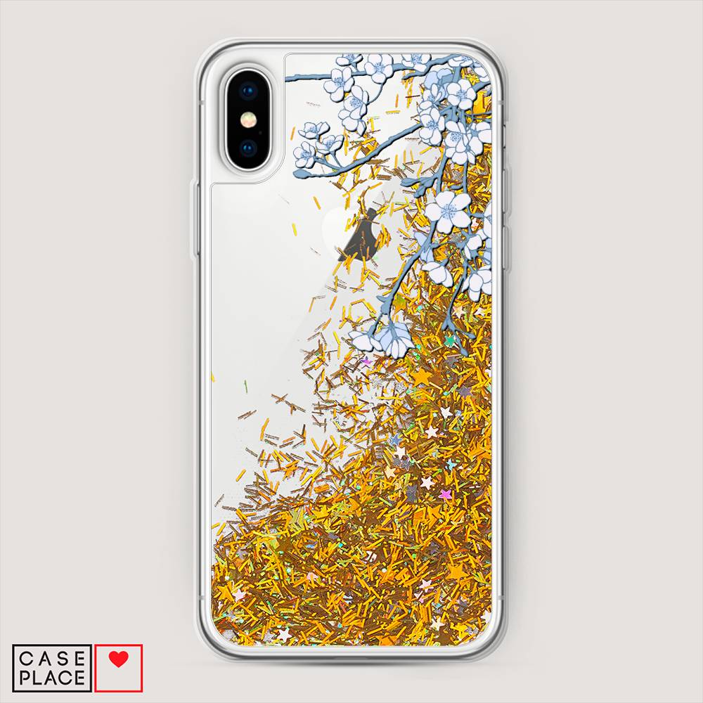 

Жидкий чехол с блестками "Цветочная фантазия 3" на Apple iPhone XS Max (10S Max), 11990-1