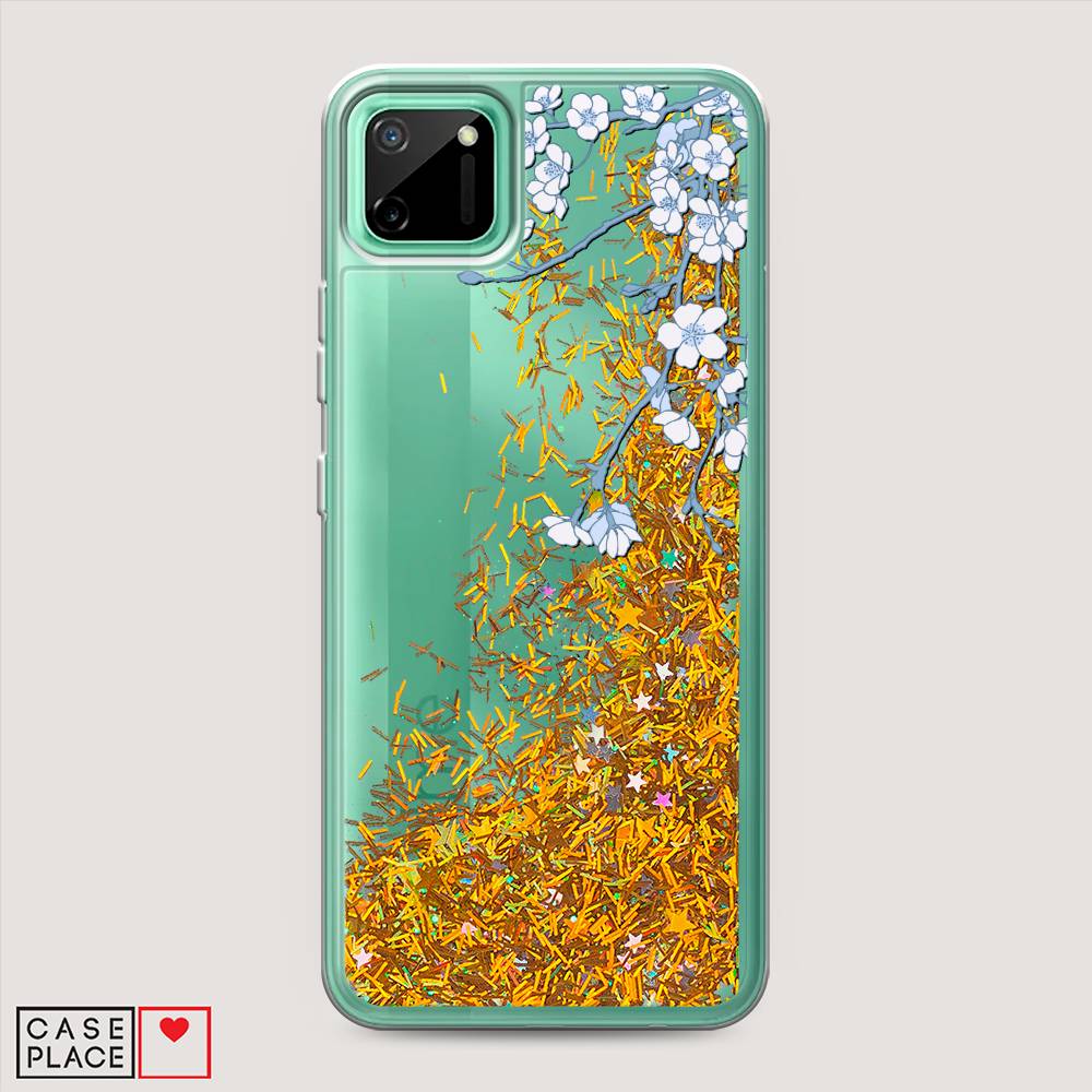 

Жидкий чехол с блестками "Цветочная фантазия 3" на Realme C11, 253890-1