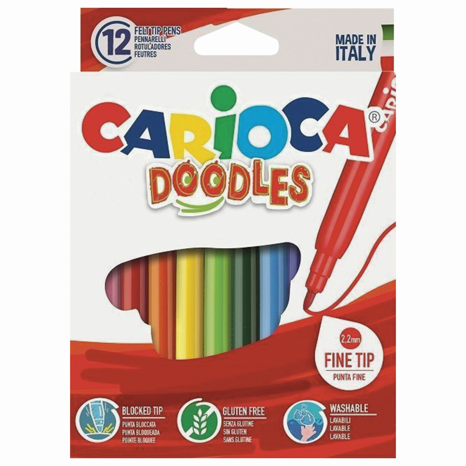 

Фломастеры Carioca Doodles, 12 цветов, Разноцветный, Doodles