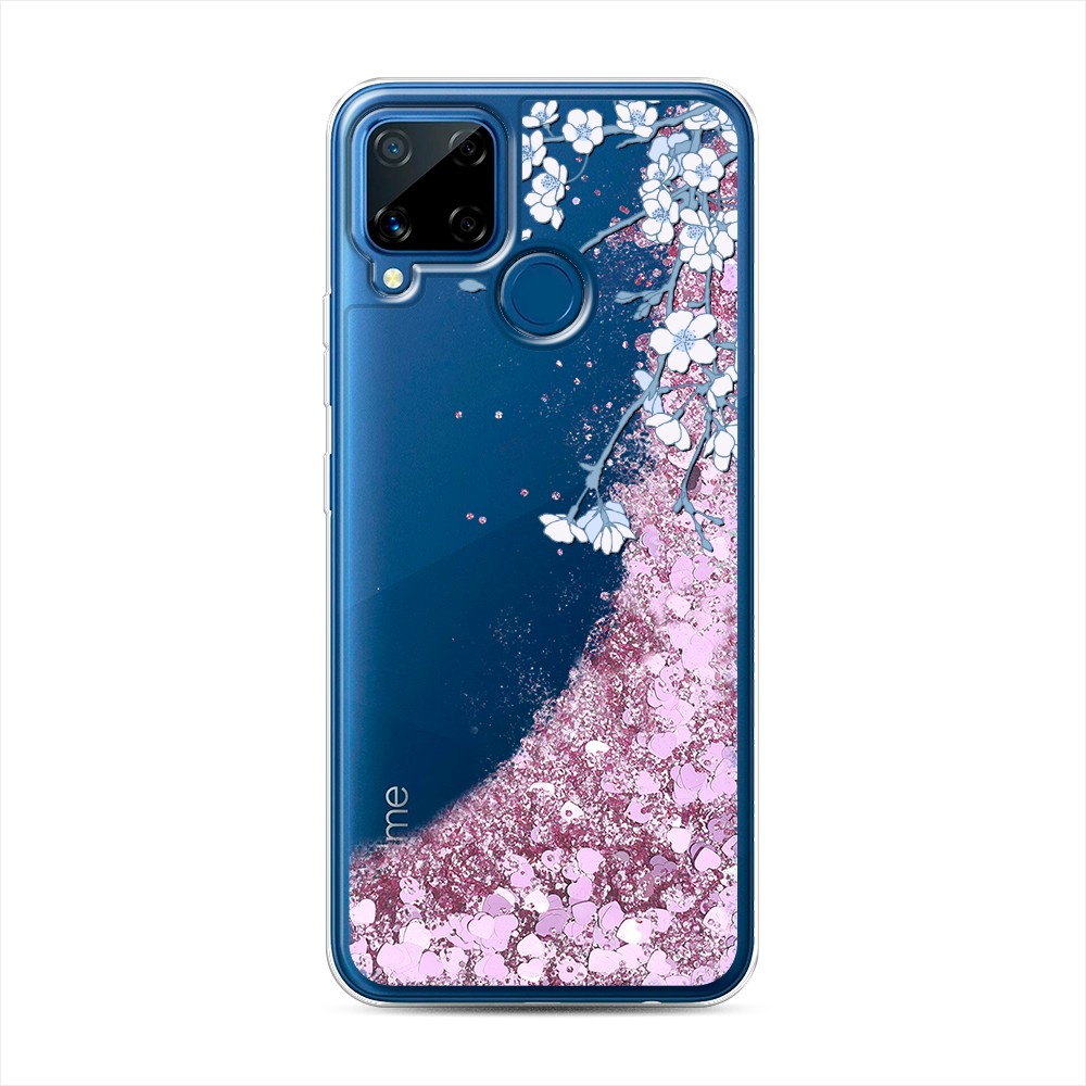 

Жидкий чехол с блестками "Цветочная фантазия 3" на Realme C15, 255094-1