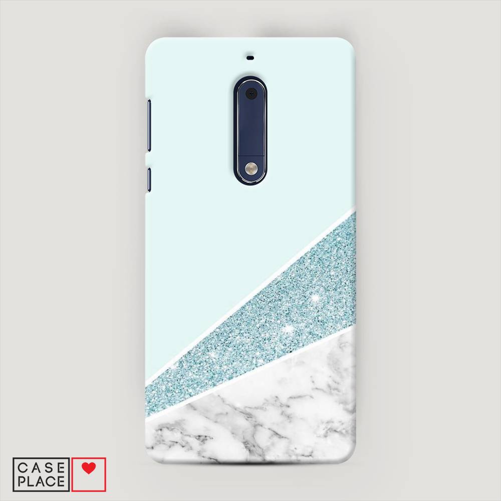 

Чехол Awog "Мрамор с голубыми блестками" для Nokia 5, 120220-2