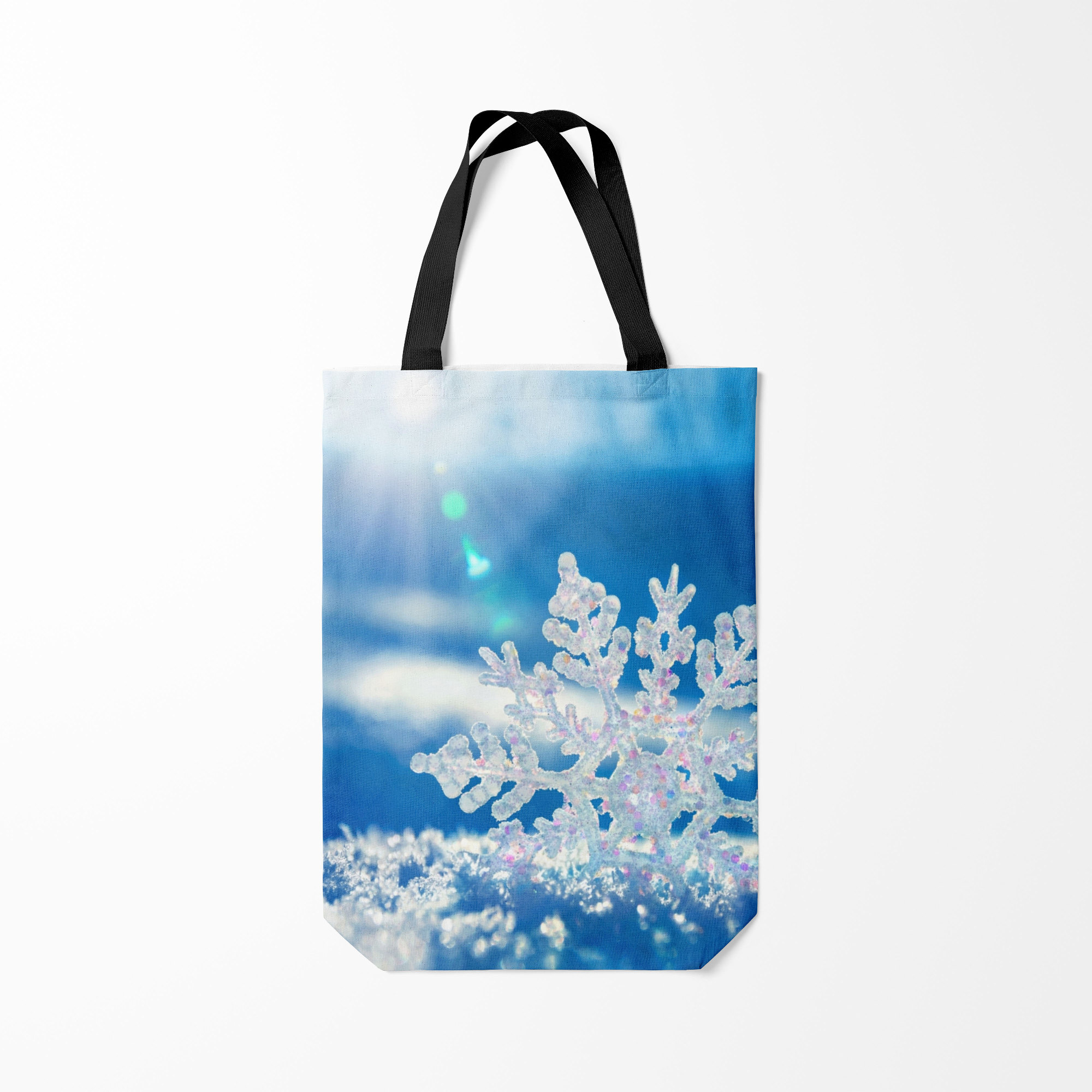 

Сумка шoппер унисекс Burnettie Снежинка На Солнце Новый Год, голубой, Снежинка На Солнце Новый Год