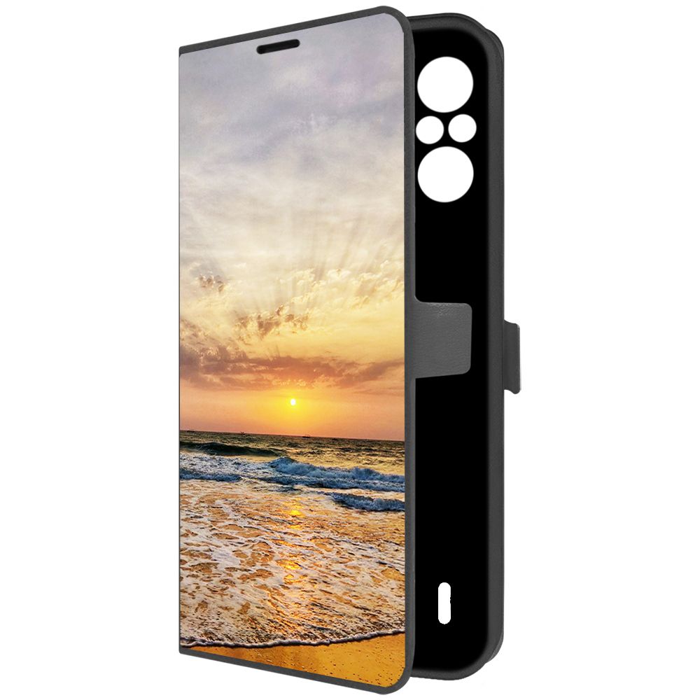 

Чехол-книжка Krutoff Eco Book для ITEL A58 Индия, Пляжи Гоа (черный)