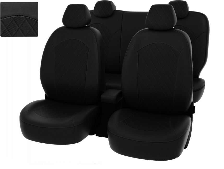 

Чехлы Renault Logan II 2012-> спл. черный/отстрочка черная, экокожа xОригиналx