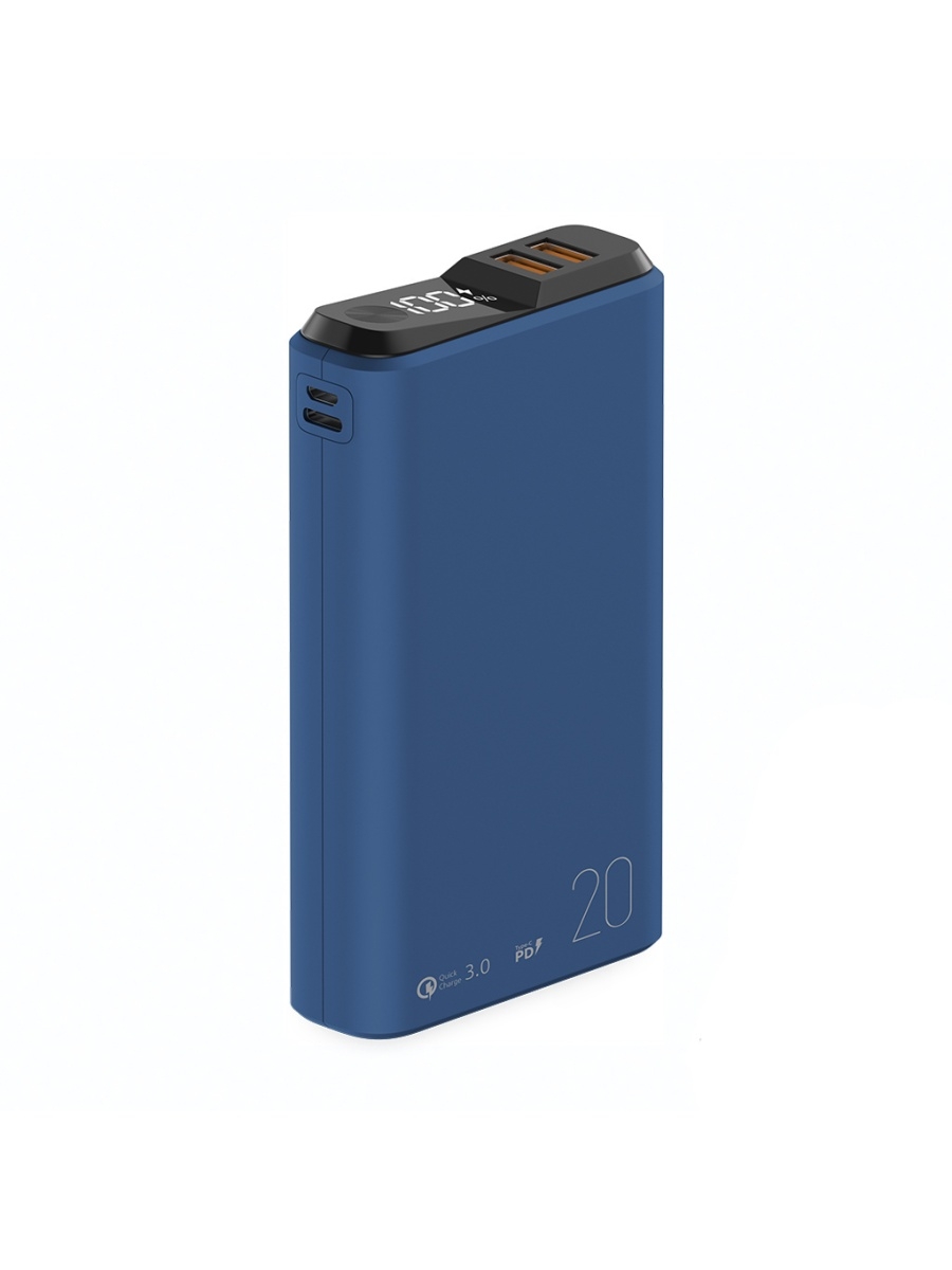 Портативное зарядное устройство Olmio QS-20 20000mAh, 18W, QC 3.0, темно-синий