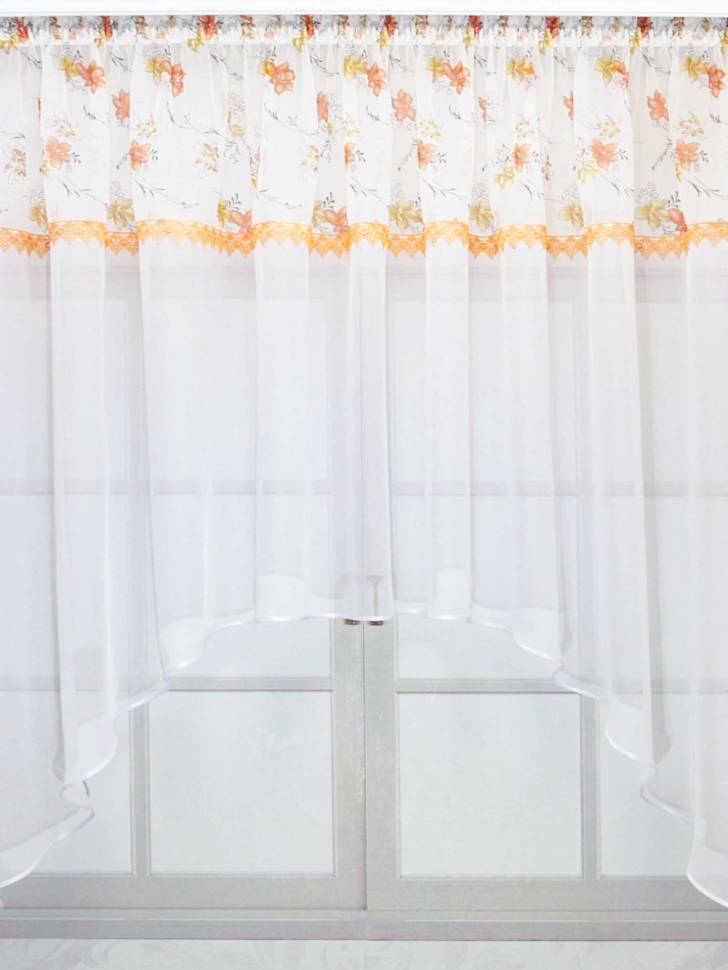 фото Тюль "арка - прованс" персиковый 160х350 мир ткани