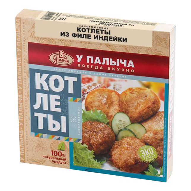 

Котлеты из филе индейки У Палыча замороженные 375 г