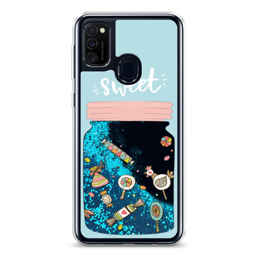 

Жидкий чехол с блестками "Конфетки в банке" на Samsung Galaxy M30s, 29893-1