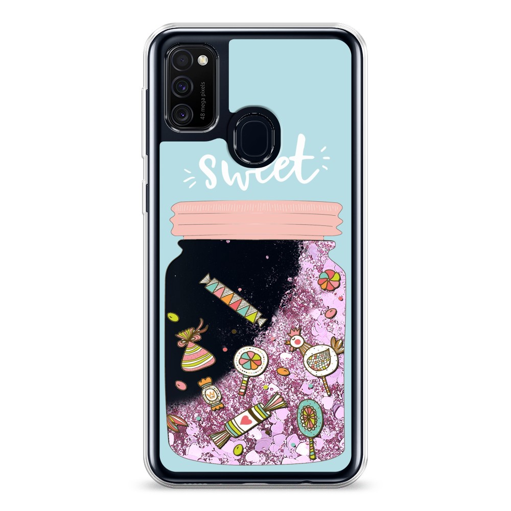 

Жидкий чехол с блестками "Конфетки в банке" на Samsung Galaxy M30s, 29894-1