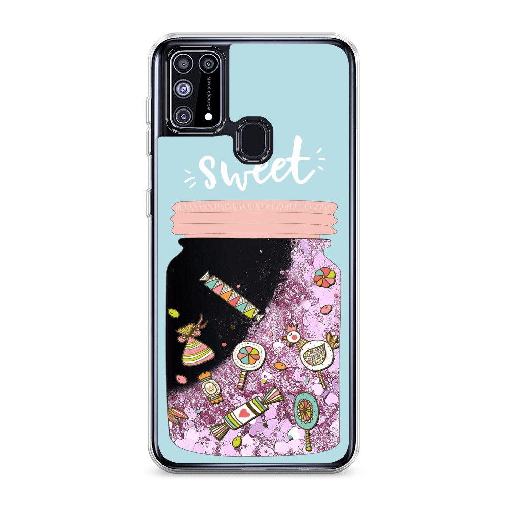 

Жидкий чехол с блестками "Конфетки в банке" на Samsung Galaxy M31, 2100794-1