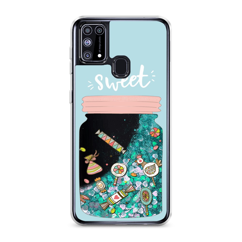 

Жидкий чехол с блестками "Конфетки в банке" на Samsung Galaxy M31, 2100795-1
