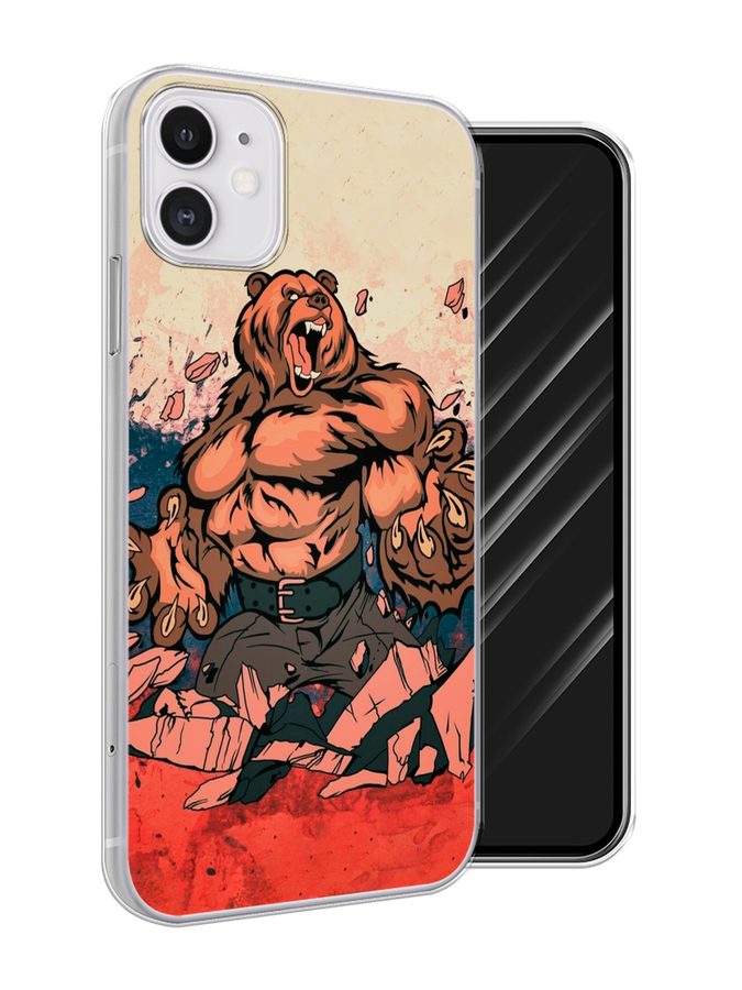 

Чехол Awog на Apple iPhone 11 / Айфон 11 "Медведь с флагом РФ", Разноцветный, 12150-1