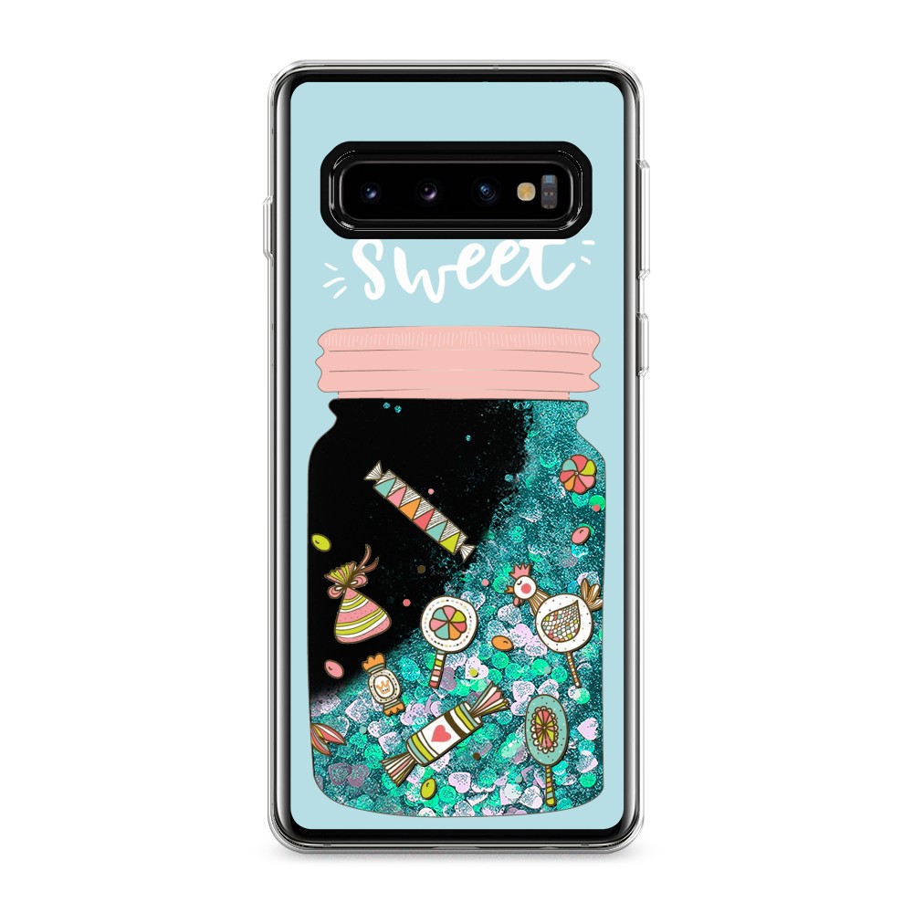

Жидкий чехол с блестками "Конфетки в банке" на Samsung Galaxy S10, 27095-1