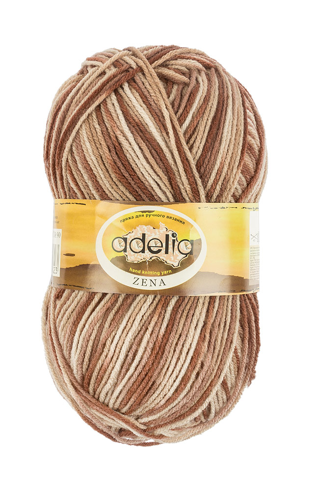 

Пряжа Adelia Zena, 100% акрил, 5х100 г, 308+-10 м, №90, бежево-коричнево-красно-коричневая, Бежевый;красный;коричневый
