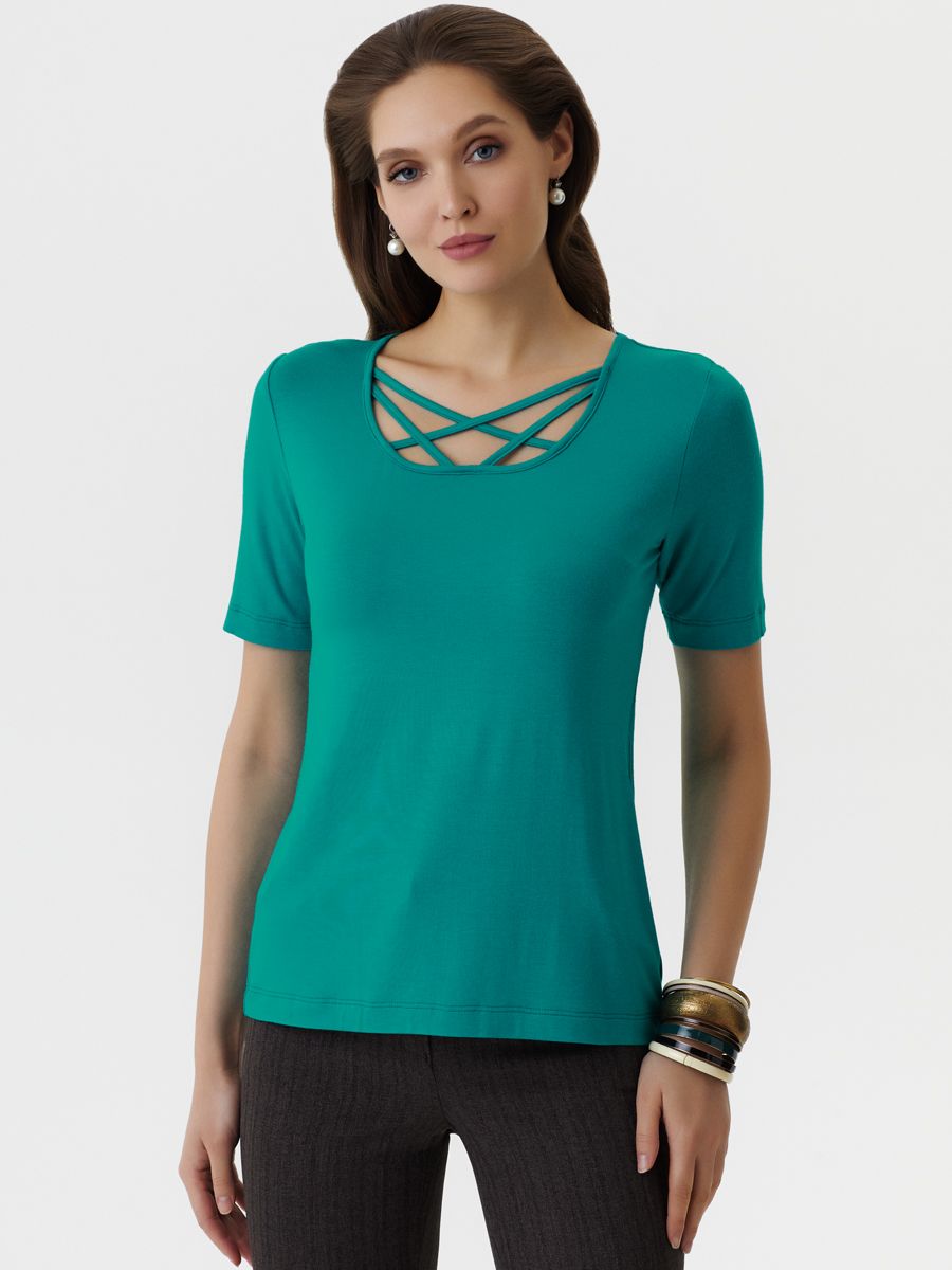 

Блуза женская Арт-Деко L-1224 зеленая 48 RU, Зеленый, L-1224