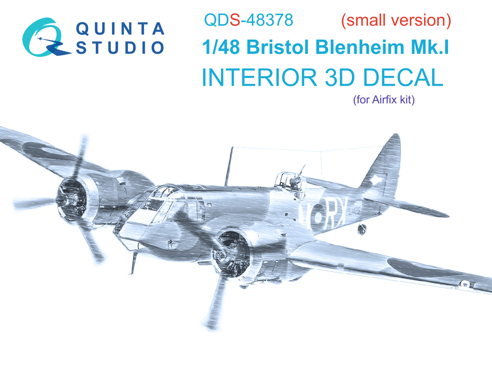 

3D Декаль интерьера Quinta Studio 1/48 кабины Bristol Blenheim Mk I Airfix QDS-48378, Однотонный