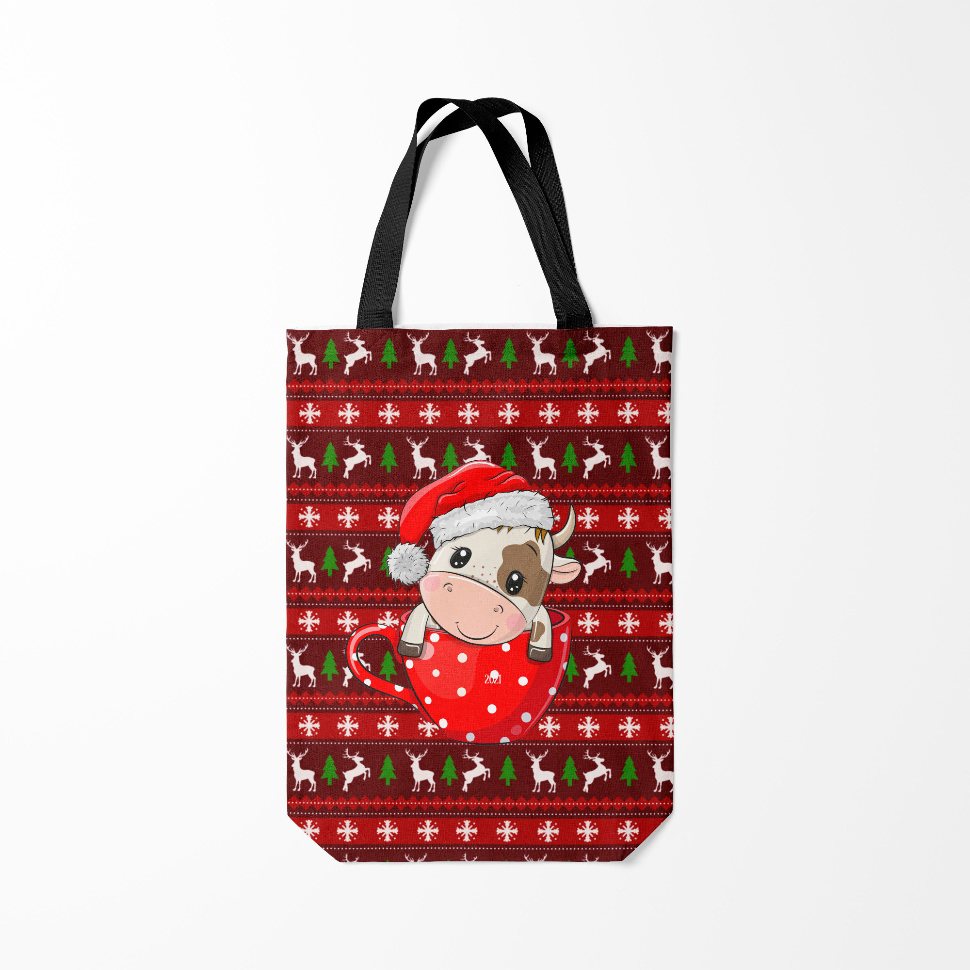 

Сумка шoппер унисекс Burnettie Милый новогодний бычок 2021, красный, Милый новогодний бычок 2021