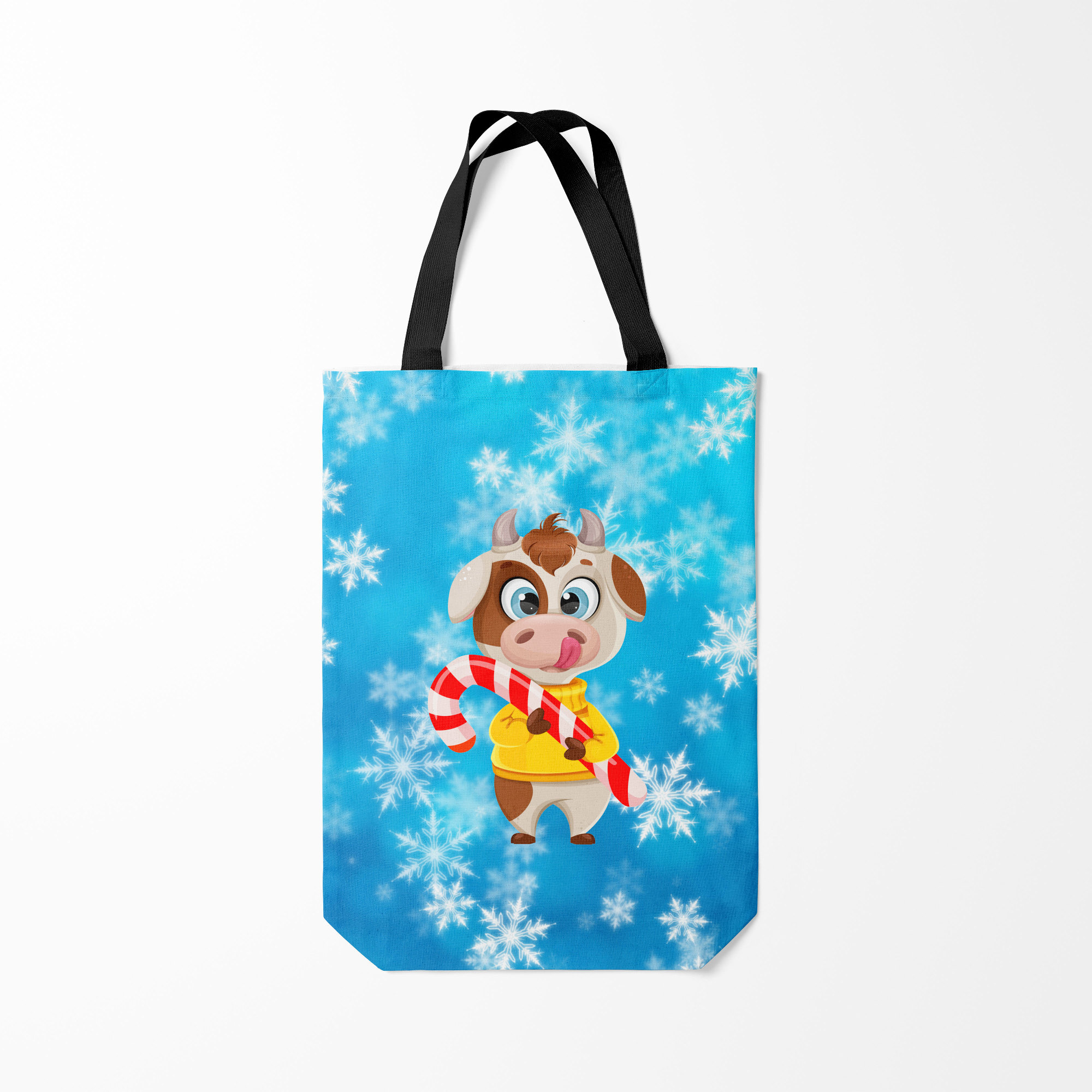 

Сумка шoппер унисекс Burnettie Милый новогодний бычок, голубой, Милый новогодний бычок