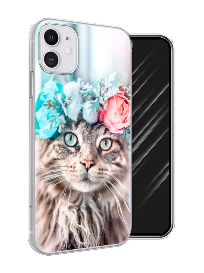 

Чехол Awog на Apple iPhone 11 / Айфон 11 "Кот в венке", Разноцветный, 12150-2