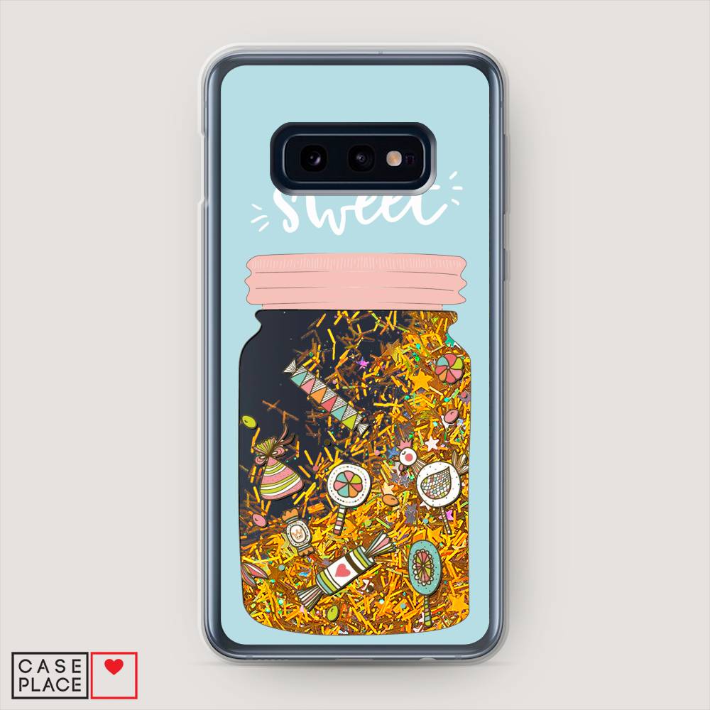 

Жидкий чехол с блестками "Конфетки в банке" на Samsung Galaxy S10E, 27290-1