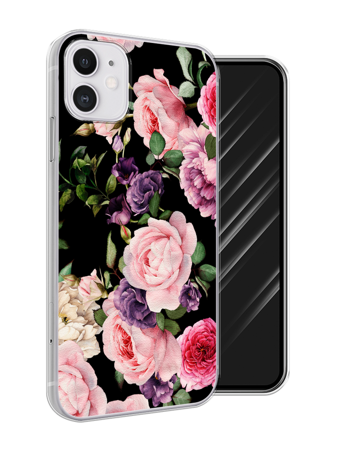 

Чехол Awog на Apple iPhone 11 / Айфон 11 "Пионы на черном", Разноцветный, 12150-8